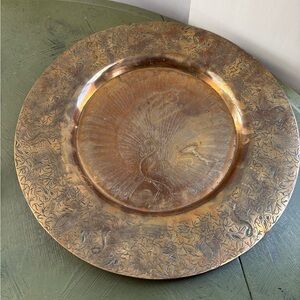 Peacock Brass Decorative Plate
